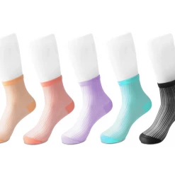 TSK1133 5-pk Ribbed Pastel Sock