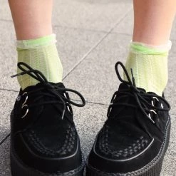 TSK1134 Women Lime Mesh Sock