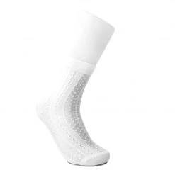 TSK1138 Women's Sheer White Stripe & Polka Dot Sock