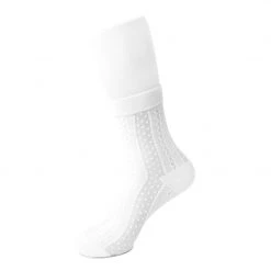 TSK1138 Women's Sheer White Stripe & Polka Dot Sock