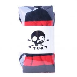 TSK1142 Red & Black Striped Thigh High Sock