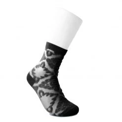 TSK1145 Black Mid-Calf Mesh Sock Women