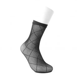 TSK1147 Black Sheer Knee -High Sock Women