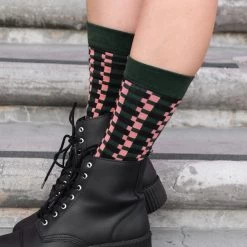 TSK1148 Women Multicolor Houndstooth Knee-High Sock