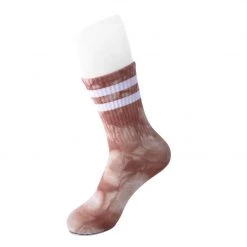 TSK1118 Vegan Tie-Dye Chocolate Tube Sock