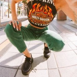 V3011 Black Glitter D-Ring Mondo Creeper Women