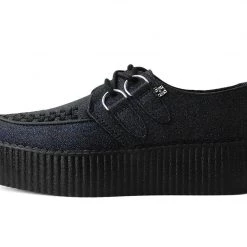 V3011 Black Glitter D-Ring Mondo Creeper Women