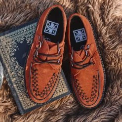 V3022 Women Brown Suede Mondo Creeper