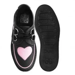 V3026 Back In Stock Black TUKskin™ & Pink Heart Mondo Creeper