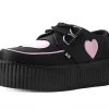 V3026 Back In Stock Black TUKskin™ & Pink Heart Mondo Creeper