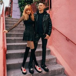 V3027 Back In Stock Pink & Red Heart Mondo Creeper