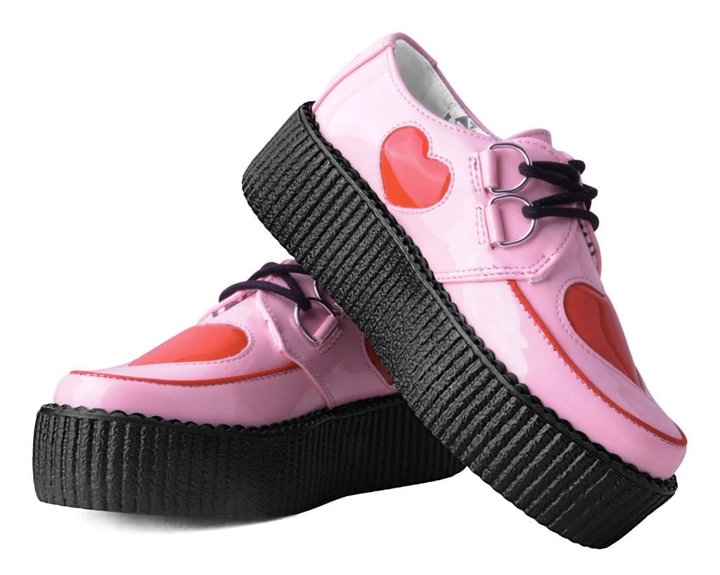 V3027 Back In Stock Pink & Red Heart Mondo Creeper
