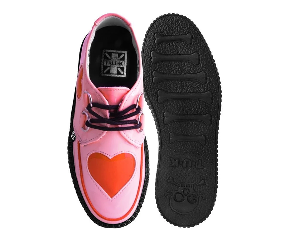 V3027 Back In Stock Pink & Red Heart Mondo Creeper