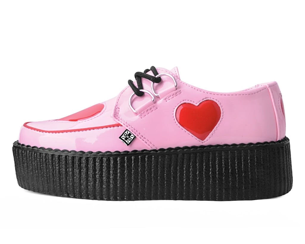 V3027 Back In Stock Pink & Red Heart Mondo Creeper