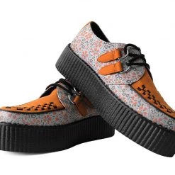 V3035 Orange & Beige Floral D-Ring Viva Creeper Women