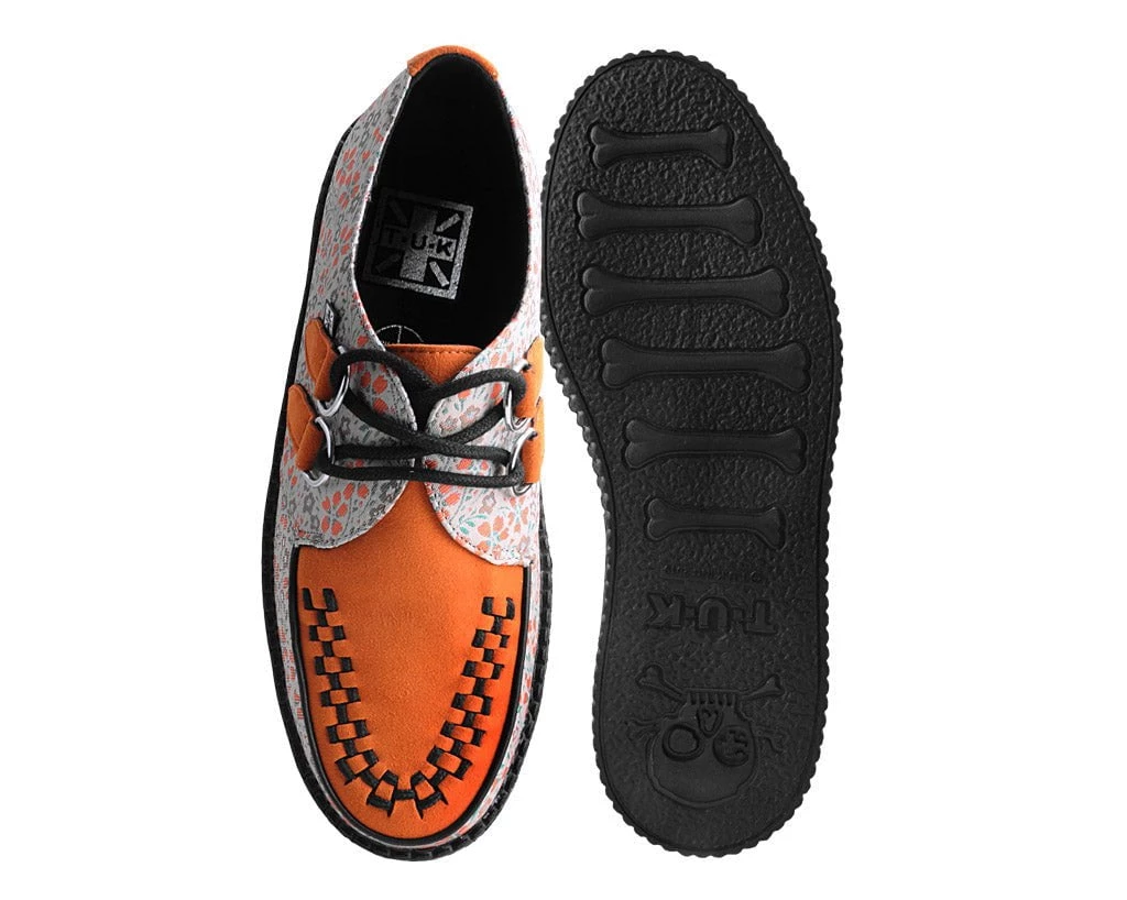 V3035 Orange & Beige Floral D-Ring Viva Creeper Women