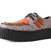 V3035 Orange & Beige Floral D-Ring Viva Creeper Women