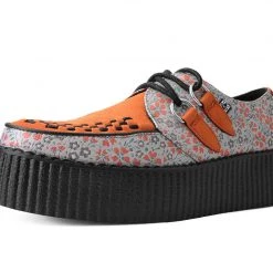 V3035 Orange & Beige Floral D-Ring Viva Creeper Women