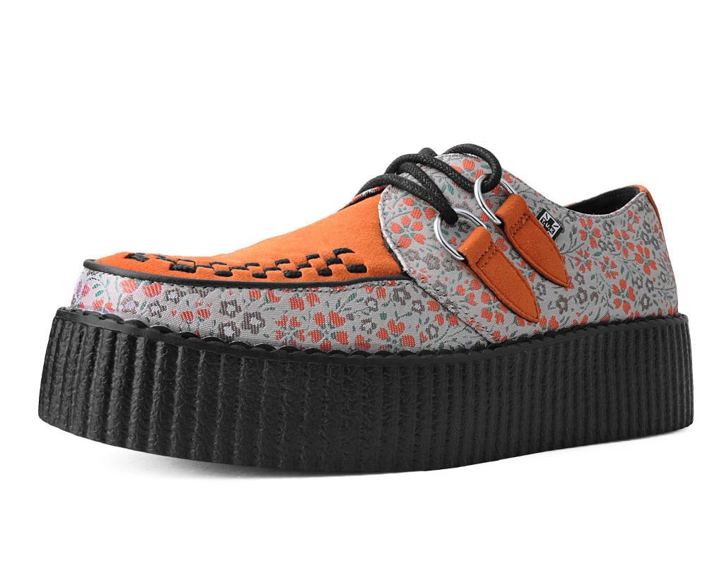 V3035 Orange & Beige Floral D-Ring Viva Creeper Women