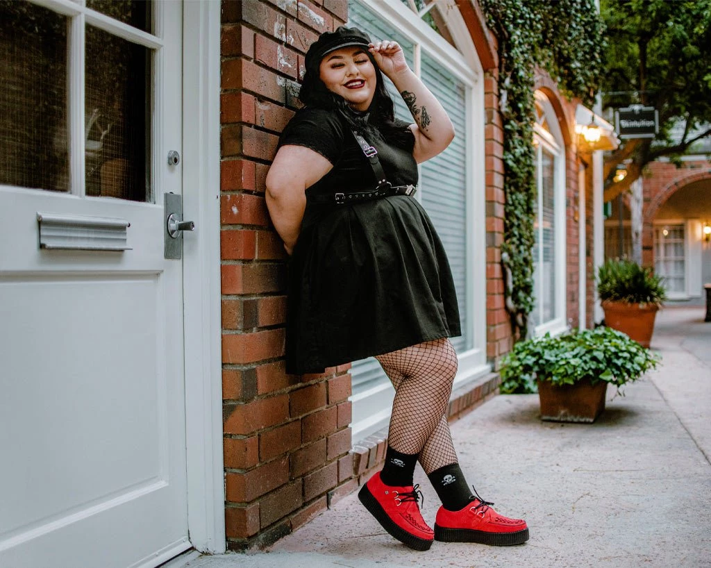 V3072 Red Suede Mondo Creeper Women