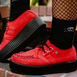 V3072 Red Suede Mondo Creeper Women