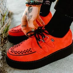 V3072 Red Suede Mondo Creeper Women