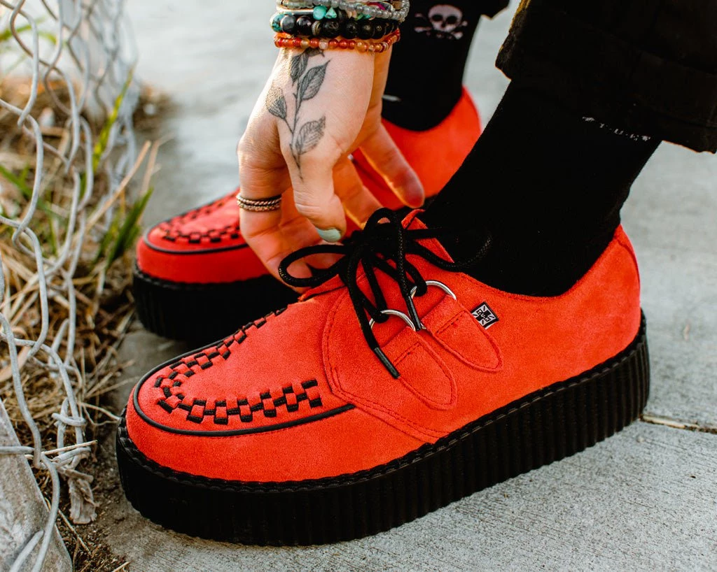 V3072 Red Suede Mondo Creeper Women