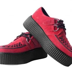 V3072 Red Suede Mondo Creeper Women
