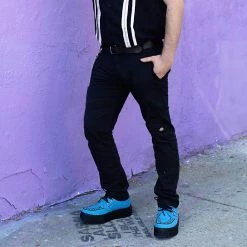 V3073 Dusty Blue Faux Suede Mondo Creeper