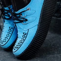 V3073 Dusty Blue Faux Suede Mondo Creeper