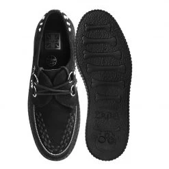 V3075 Black Suede Zipper Studded Mondo Creeper New Arrivals