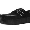 V3075 Black Suede Zipper Studded Mondo Creeper New Arrivals