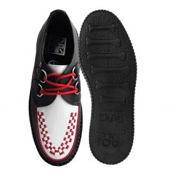 V3078 New Arrivals Black & White TUKskin™ Red Interlace Creeper