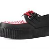 V3078 New Arrivals Black & White TUKskin™ Red Interlace Creeper