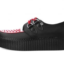 V3078 New Arrivals Black & White TUKskin™ Red Interlace Creeper