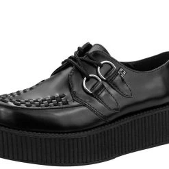 V6802 Women Black Leather Viva Creeper