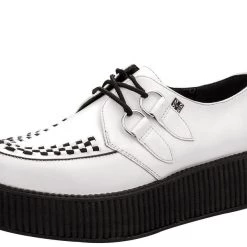 V6803 White Leather Creeper