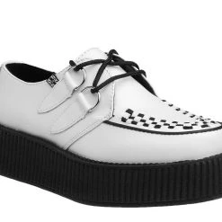 V6803 White Leather Creeper