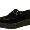 V7757 Black Suede Viva Mondo Creepers Women