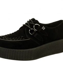 V7757 Black Suede Viva Mondo Creepers Women