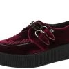 V8463 Women Burgundy Velvet Creepers