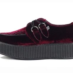 V8463 Women Burgundy Velvet Creepers
