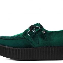 V8535 Women Emerald Green Velvet Viva Mondo Creeper