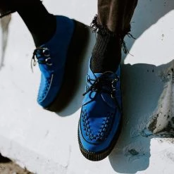 V9546 Blue Suede Viva Mondo Creeper Women