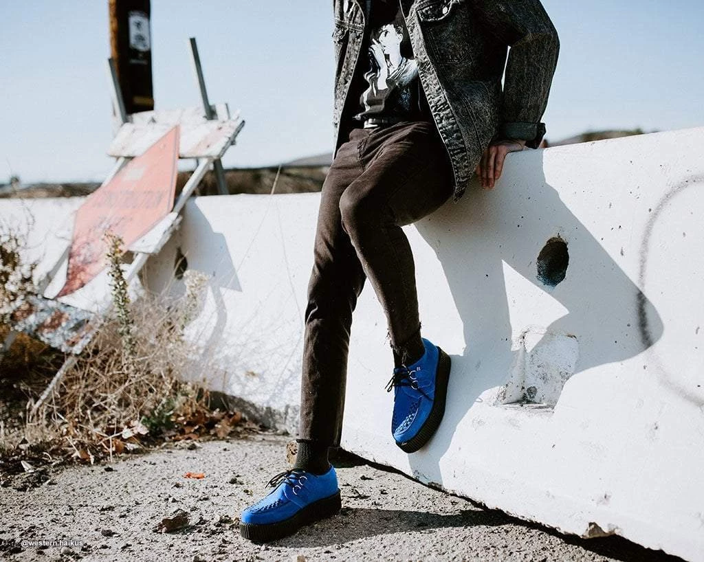 V9546 Blue Suede Viva Mondo Creeper Women