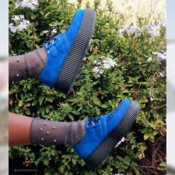 V9546 Blue Suede Viva Mondo Creeper Women