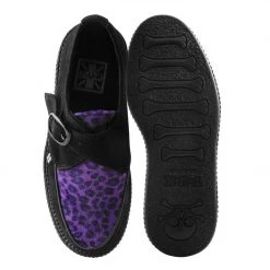 V9685 Black & Purple Leopard Monk Buckle Viva Mondo Creeper