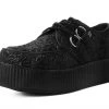V9697 Women Black Glitter Viva Mondo Creeper