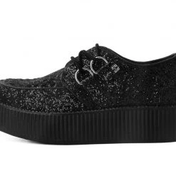 V9697 Women Black Glitter Viva Mondo Creeper