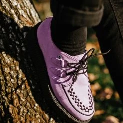 V9714 Women Lavender Faux Suede Viva Mondo Creeper